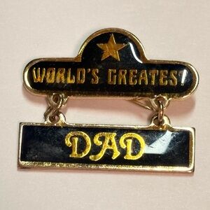 Elegant vintage Gold tone and Black Dad Brooch